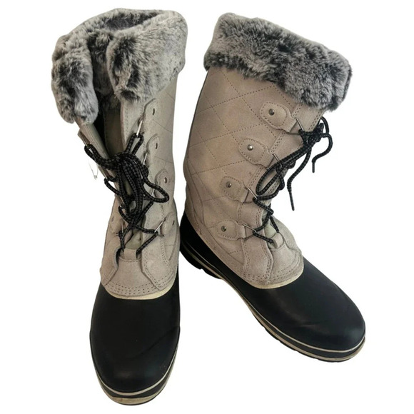 Khombu Emily Suede Faux Fur‎ Leather Winter Boots Women's Size 9 - Picture 1 of 14